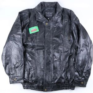 Giovanni Navarre genuine leather patch jacket